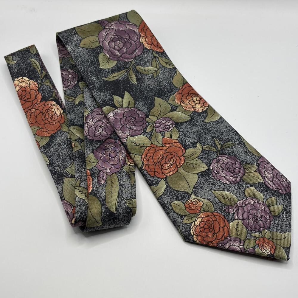 London Fog Italian Silk Floral Men's Tie